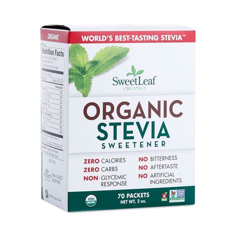 70 Count Organic Stevia Packets By Sweetleaf Thrive Market