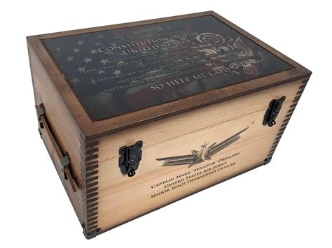 Custom Military Oath Of Office Keepsake Box Relic Wood