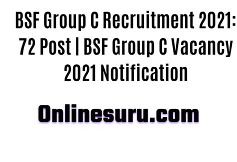 Bsf Group C Recruitment 2021 72 Post Bsf Group C Vacancy 2021