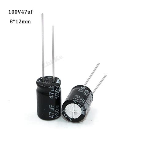 10PCS 100V47uF 8 12mm 47UF 100V 8x12 Mm Aluminum Electrolytic Capacitor