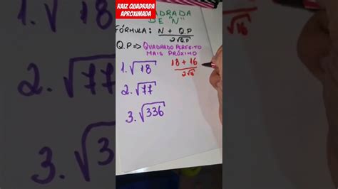 Dica 20 de matemática Raiz quadrada aproximada YouTube