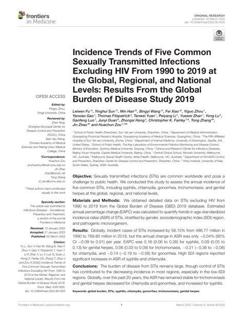 Pdf Incidence Trends Of Five Common Sexually Transmitted Infections