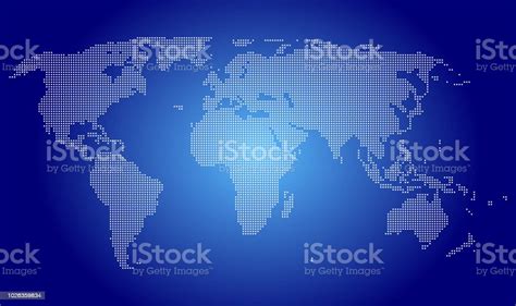 World Map Vector With Blue Square Dots Stock Illustration Download