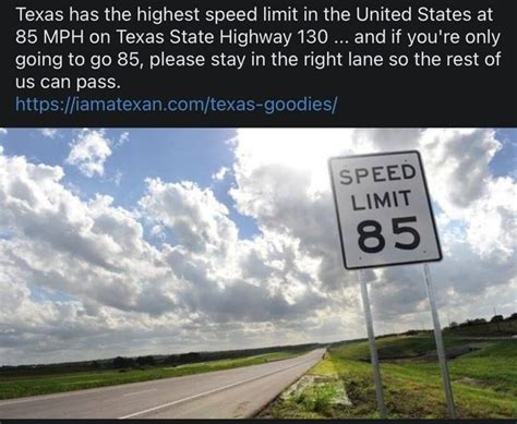 texas   highest speed limit   united states   mph