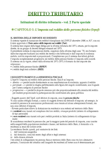 Istituzioni Di Diritto Tributario PARTE SPECIALE F Tesauro DIRITTO