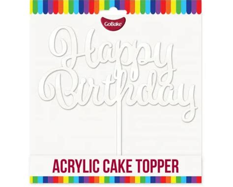 Kitchen Domain - Acrylic Happy Birthday Topper White