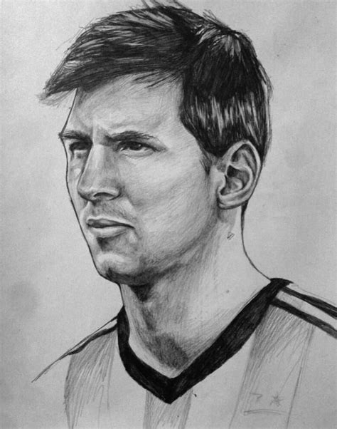 Messi Drawing Outline - Drawing.rjuuc.edu.np