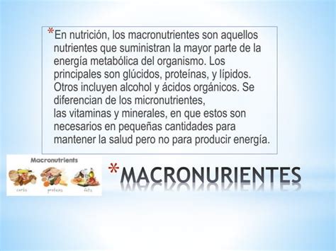 Macro Y Micro Nutrientes PPT Descarga Gratuita