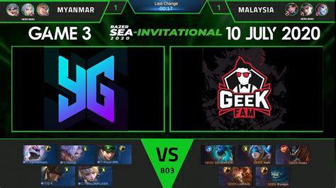 GEEK FAM VS YANGON GALACTICOS GAME 3 LOWER BRACKET 10 JULY 2020