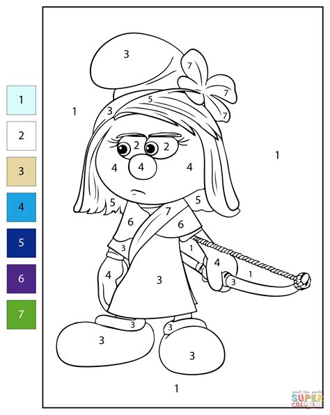 Color By Number Smurfstorm Ts Tlv Coloring Page Free Printable Coloring Pages