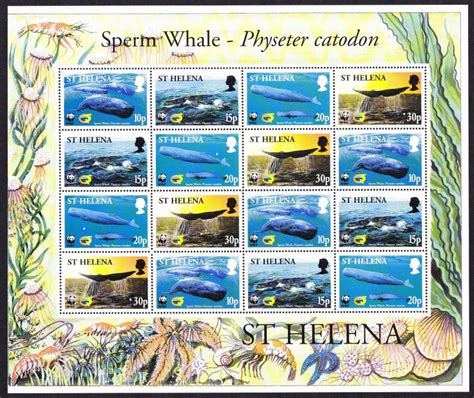 St Helena WWF Sperm Whale Sheetlet Of 4 Sets 2002 MNH SC 813 816