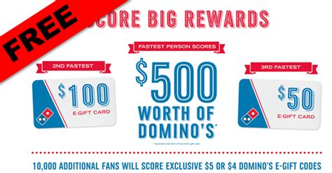 Free Dominos Pizza Gift Card