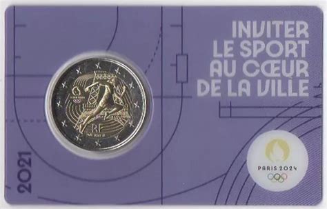 Euros Comm Morative France Jo De Paris Coincard Violet