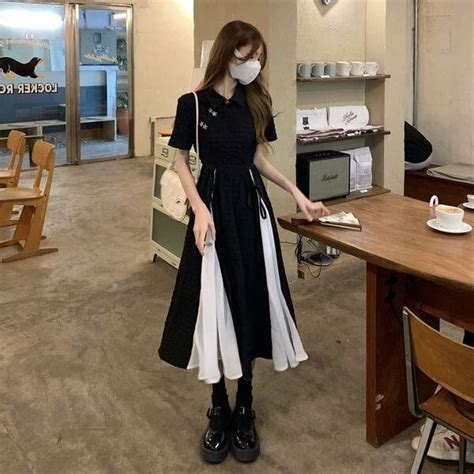 Women Dress Vintage Dress Midi Dress Korean Dress Summer Etsy