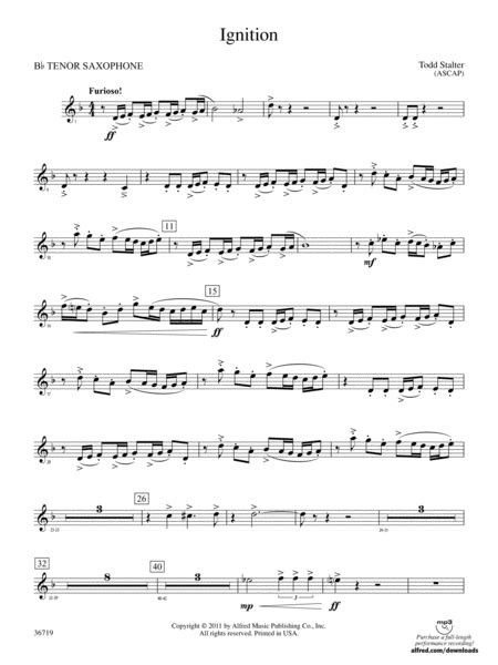 Ignition B Flat Tenor Saxophone By Todd Stalter Concert Band Digital Sheet Music Sheet