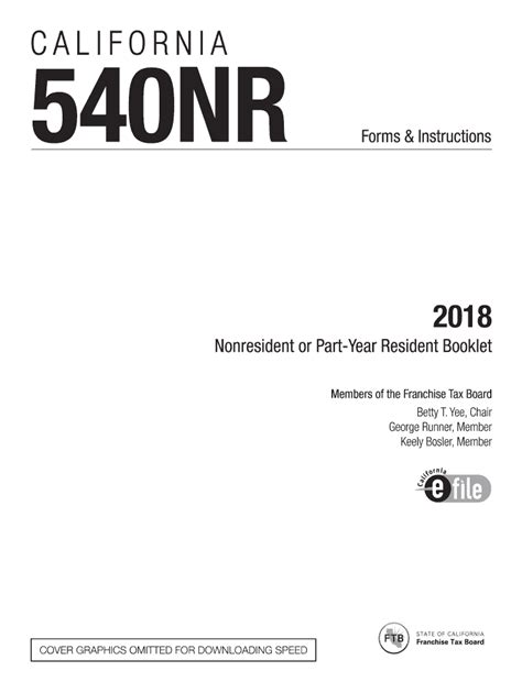 2018 Form Ca Ftb 540nr Booklet Fill Online Printable Fillable Blank