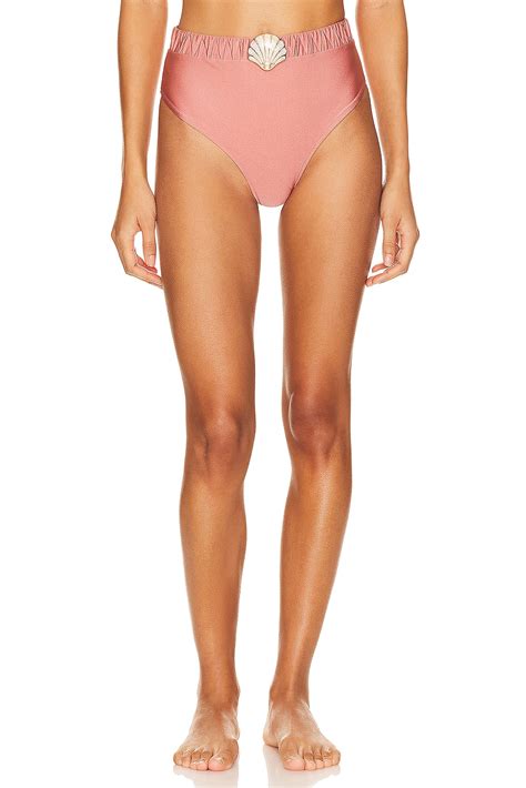 PatBO Seashell High Waist Bikini Bottom In BLUSH REVOLVE