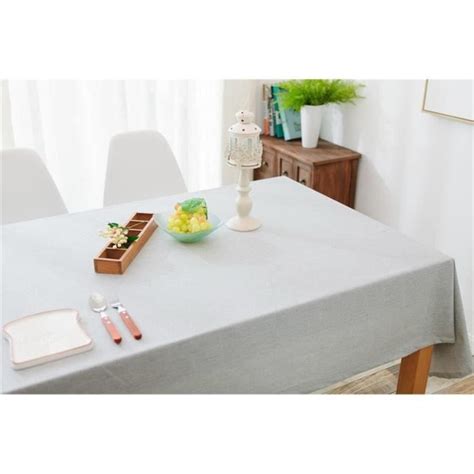 Nappe Lin Anti T Che Imperm Able Nappe De Table A Manger X Cm Gris