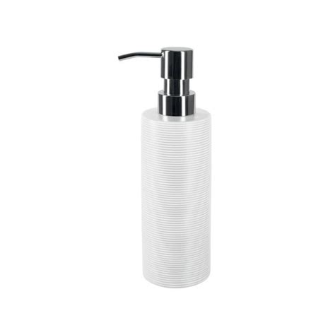 Distributeur de savon Céramique TUBE RIBBED Blanc Spirella Leroy Merlin