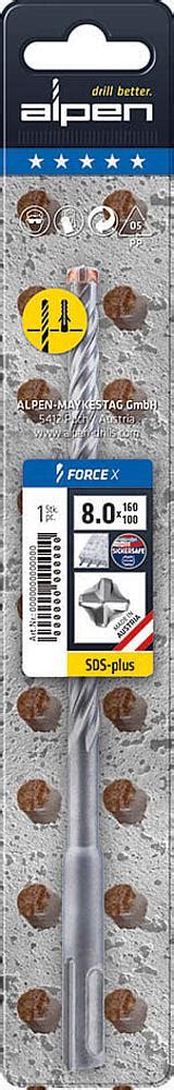 Force X Alpen Sds Plus Bohrer L 110 050 Ø 5 0 4 Schneiden