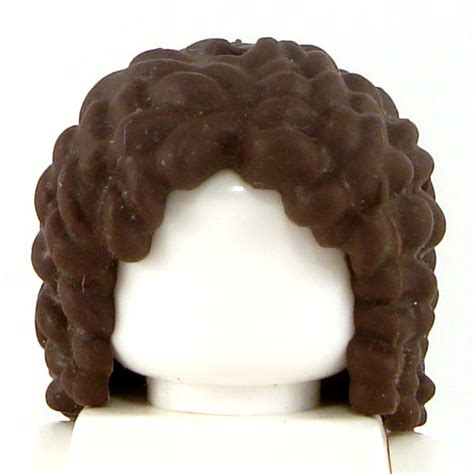 Lego New Black Minifigure Hair Bushy With Small Center Part Curly Wig Piece