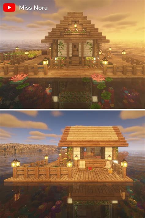Minecraft Floating Wooden House Lake Or Ocean Minecraft Underwater