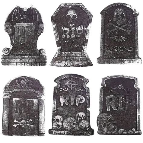 1 Pcs Halloween Foam Tombstone Skeleton Tombstone Haunted House Stone Grisly Props Party Decor