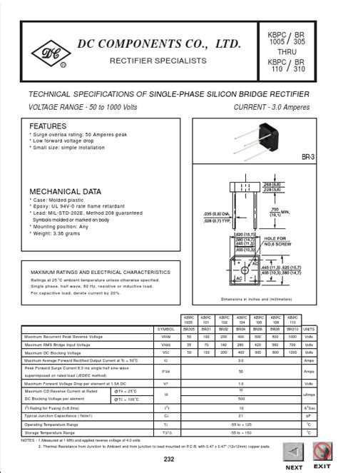 Kbpc Datasheet Technical Specifications Of Single Phase Silicon