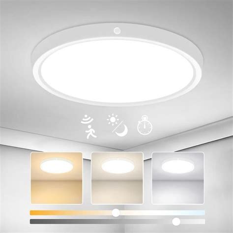 24w 2400lm Plafonnier Led Avec Détecteur De Mouvement 30cm 3000k 4000k