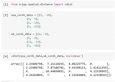 Python Scipy Spatial Distance Cdist With Examples Python Guides