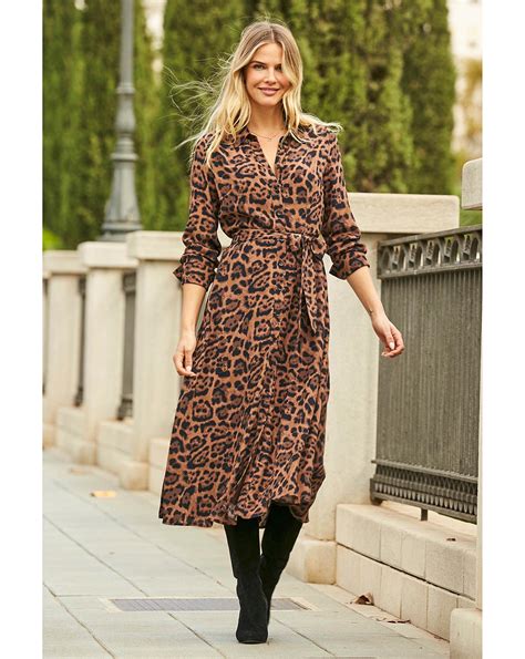 Sosandar Leopard Print Midi Dress J D Williams