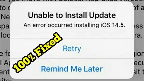 Unable To Install Update Ios 14 6 An Error Occurred Installing Ios 14 6