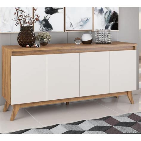 Buffet Flip Filipe 4 Porta Imbuia Off White Viero Moveis Casas Bahia