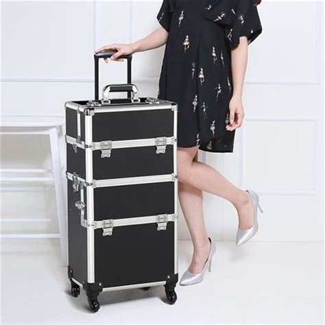 Yaheetech In Rolling Makeup Train Case Trolley Professional