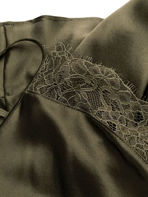 Maison Close Lace Trim Silk Body Green Farfetch