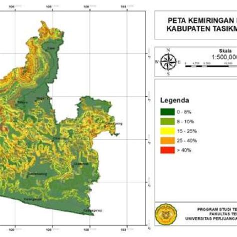 Land slope map of Tasikmalaya regency | Download Scientific Diagram