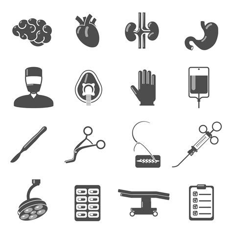 Surgery Icons Black 428712 Vector Art At Vecteezy