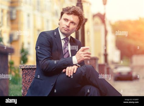 Handsome Mature Businessman Outdoor Stock Photo Alamy