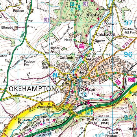 Os Map Of Okehampton And North Dartmoor Landranger 191 Map Ordnance