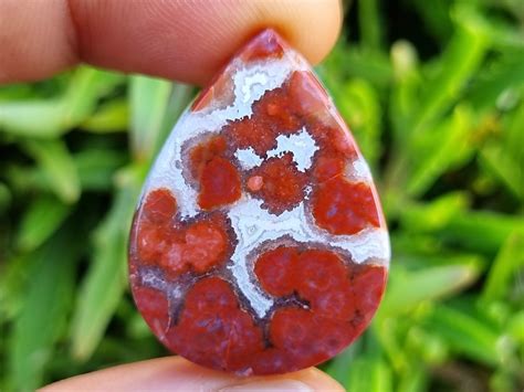 Incridible Red River Jasper Cabochon Ocean Jasper Cabochon With Druzy