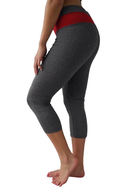 Prestige® Womens Heather Gray Moisture Wick Athletic Yoga Capri