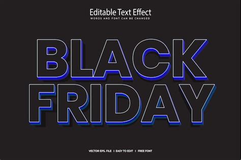 Premium Vector Black Friday Editable Text Effect