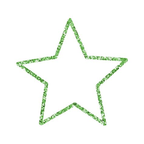 Green Star Glitter Outlined 14967807 Png