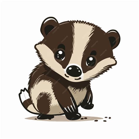 Vector Cute Badger Cartoon Style Premium Ai Generated Vector