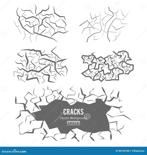 Fissures Dans Le Vecteur Au Sol Illustration 3d Disolement