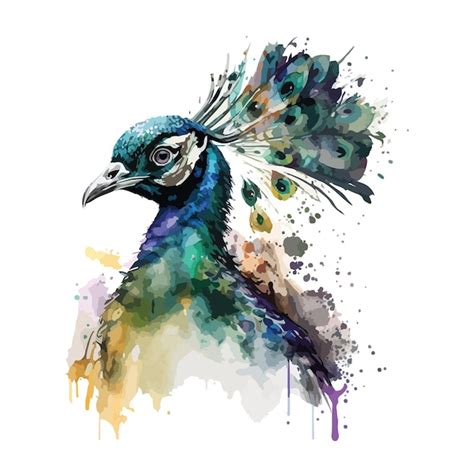 Premium Vector Watercolor Colorful Peacock Vector Design