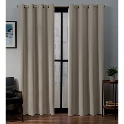 Set Of 2 Sateen Twill Weave Insulated Blackout Grommet Top Window ...