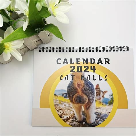 Cat Ball Calendar Year New Funny Cat Butt Hanging Calendar