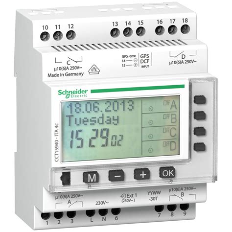 CCT15940 Schneider Interrupteur Horaire Annuel 4 Canaux