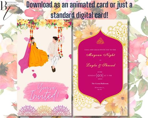 Animated Mayoun Mayun Dholki Haldi Sangeet Editable Digital Wedding